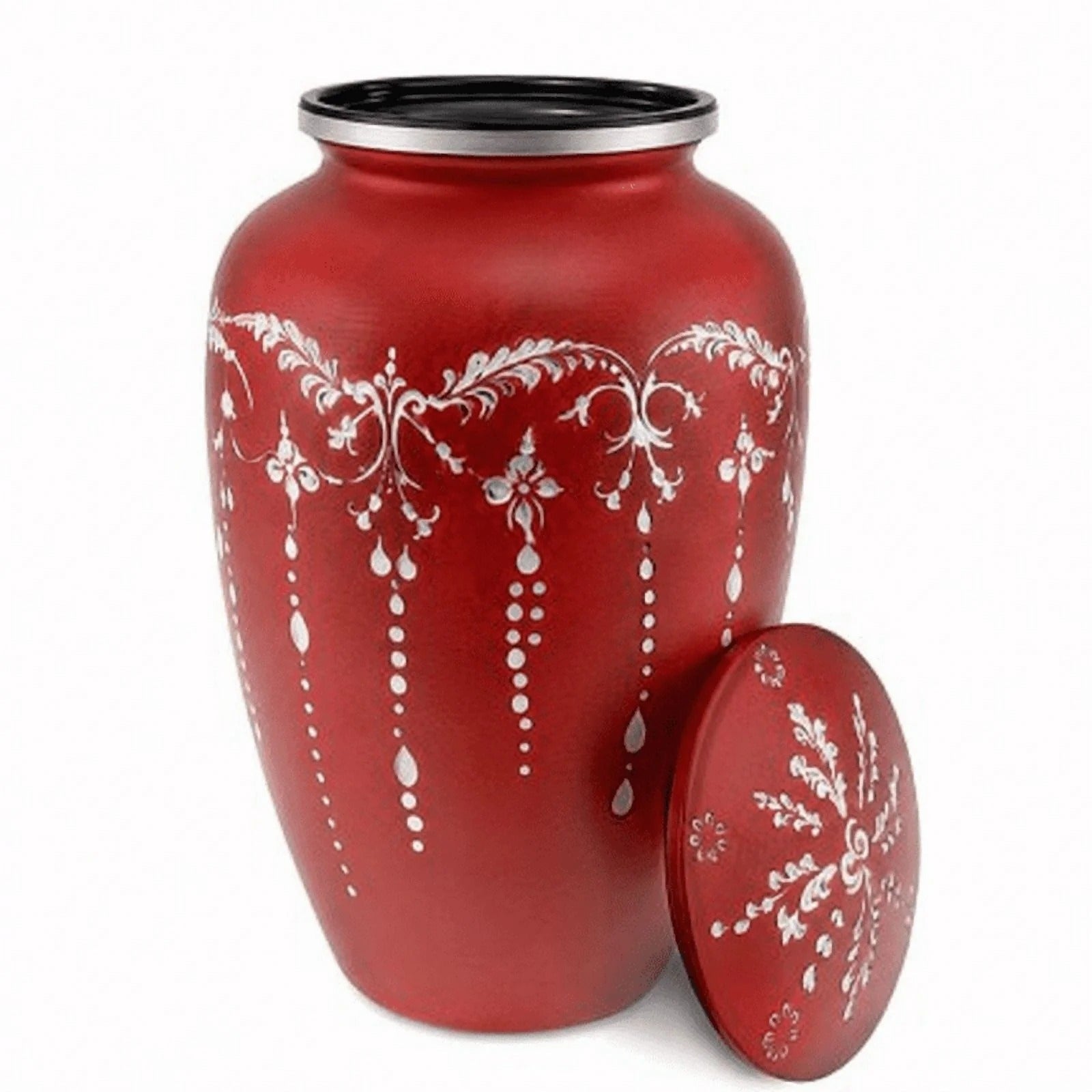 Adult Aluminum Cremation Urn for Human Ashes, Dignified Memorial Urn, Durable Metal Funeral Urn with Secure Lid, Funeral Urn for Loved Ones (Maroon) - ALPHA Living HOME