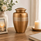 Memorials Cremation Urns for Human Ashes Cremation Urn Funeral Urns for Adult Female & Male Decorative Burial Urn Holds Large up to 220 lbs (Gold Silver) - ALPHA Living HOME