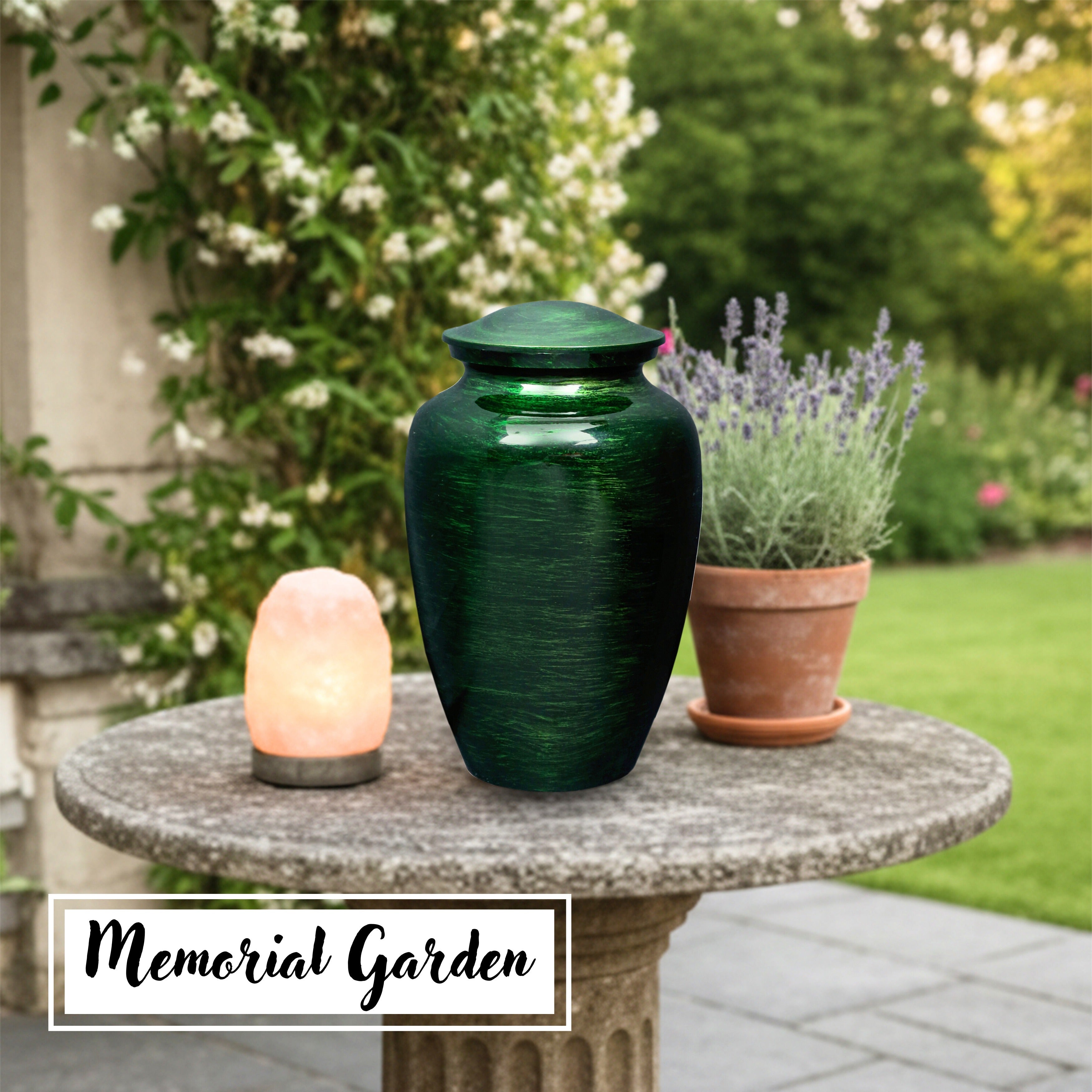 ALPHA Living HOME Handcrafted Metal Cremation Urns for Ashes - Adult Funeral Urn for Human Ashes Suitable for Cemetery Burial or Niche - Large Size fits remains of Adults up to 200 lbs&nbsp;