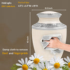 ALPHA Living HOME Cremation Urns for Human Ashes - Adult Memorial Urn - Metal Funeral Urn with Elegant Finish - Secure Screw-Top Lid - Durable, Decorative Urn for Home
