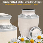 ALPHA Living HOME Cremation Urns for Human Ashes - Adult Memorial Urn - Metal Funeral Urn with Elegant Finish - Secure Screw-Top Lid - Durable, Decorative Urn for Home