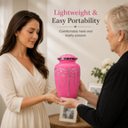Adult Aluminum Cremation Urn for Human Ashes, Dignified Memorial Urn, Durable Metal Funeral Urn with Secure Lid, Funeral Urn for Loved Ones (Pink) - ALPHA Living HOME