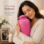 Adult Aluminum Cremation Urn for Human Ashes, Dignified Memorial Urn, Durable Metal Funeral Urn with Secure Lid, Funeral Urn for Loved Ones (Pink) - ALPHA Living HOME