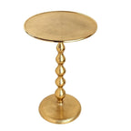 Gold Accent Side Table, Round Pedestal Side Table for Living Room, Small Spaces, Bedroom & Sofa, Vintage Brass Style Drink Table, 15x22 Inch Height – Gold