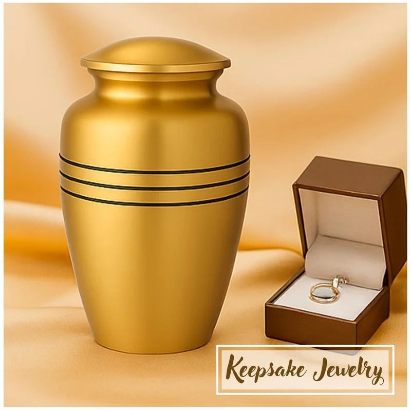 Black Secure Dignified Memorial for Human Ashes Cremation Urn