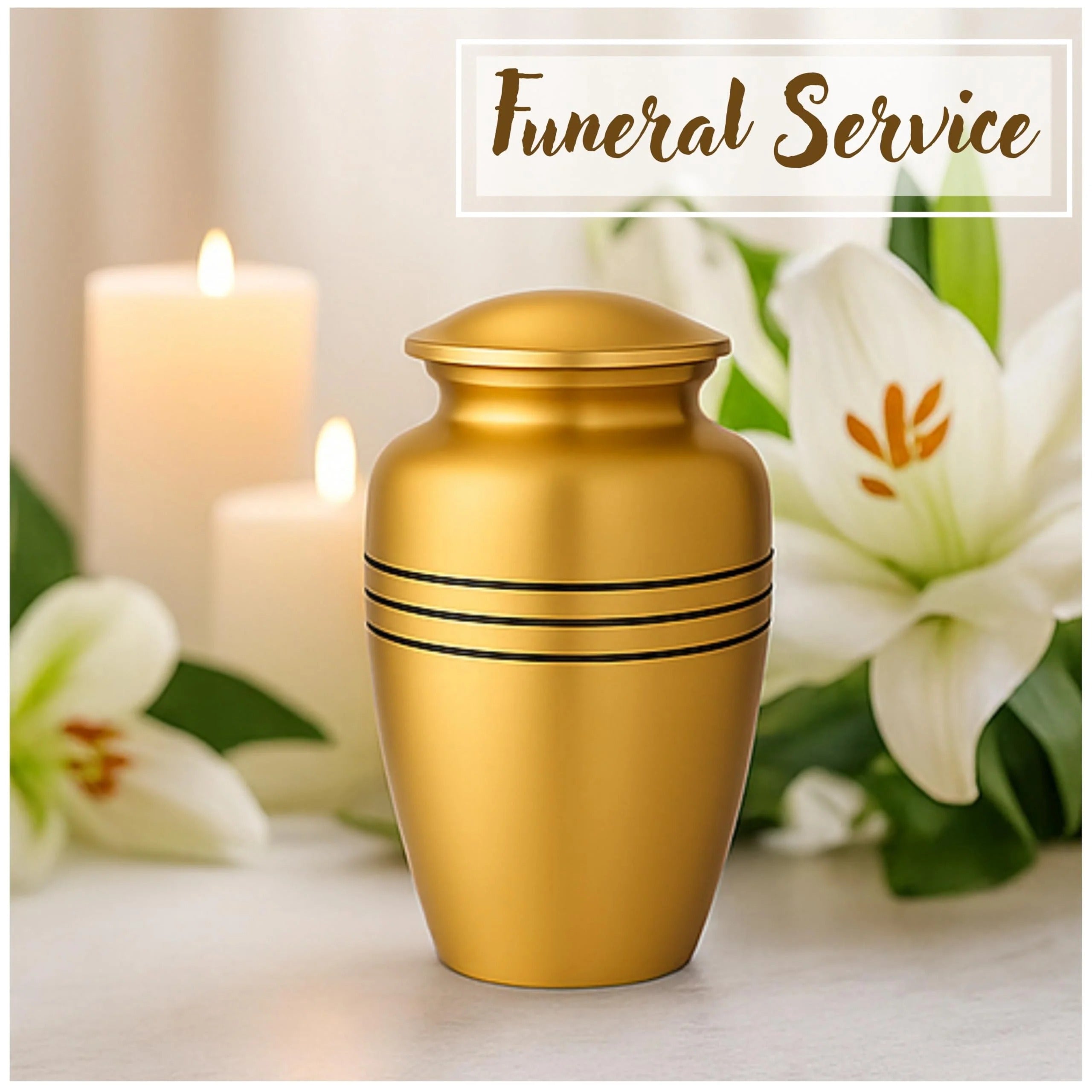 Black Secure Dignified Memorial for Human Ashes Cremation Urn