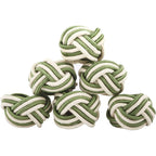 ALPHA Living HOME Modern Woven Napkin Rings Set of 12 - Green/White Polyester & Jute Table Decor for Weddings, Parties & Everyday Dining - Elegant & Durable Accessories (Green White)
