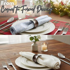Decorative Metal Drum Napkin Rings Set of 12 - Modern Napkin Holders, Hammered Napkin Rings for Party Decoration, Dinning Table, Everyday, Family Gatherings (Bronze) - ALPHA Living HOME